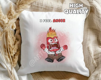 Anger Inside Out 2 Pillow -  Its okay to Feel of the Feels, Gift for Kids, Kids Room Decor, Emotions, I feel Anger, Kids Room, Baby Shower