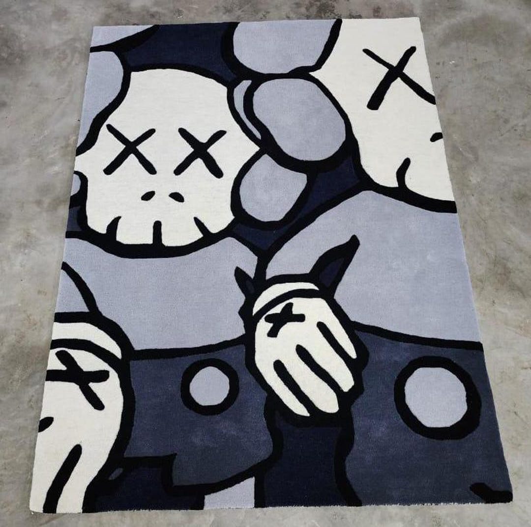 Kaws Rug,hand Tufted Rug,kaws Modern Rug,cartoon Rug,rug for Living ...