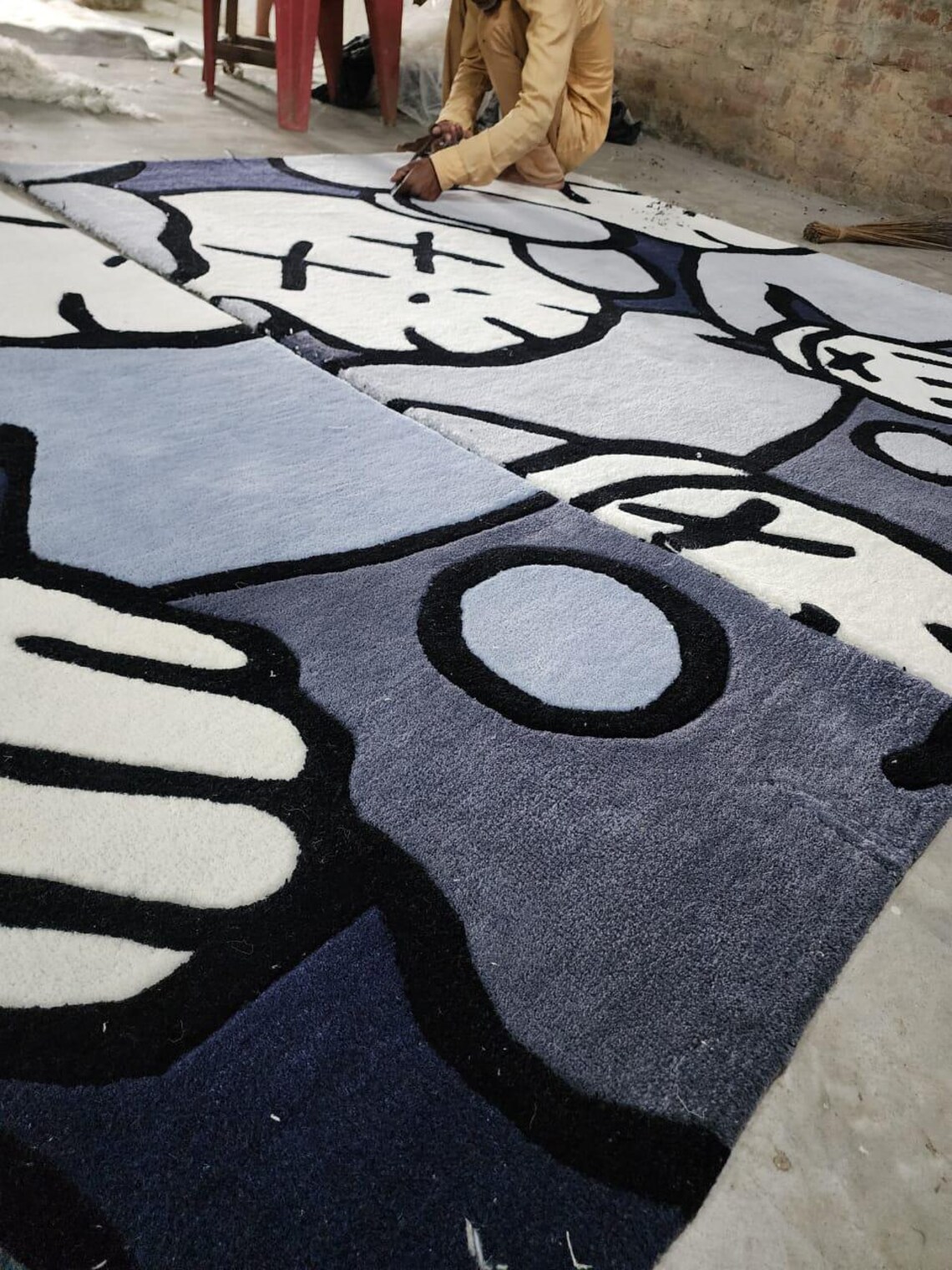 Kasw Rug,hand Tufted Kaws Carpet,handmade 100% Wool Tufted Rugs ...