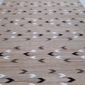 Handmade Jute Area Rug: Natural Fiber Flatweave, Brown Geometric Decor