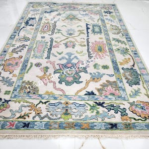 Hand knotted modern oushak premium quality luxury wool area rug multi colour rug,home decor rug,gifts for her,personalized gift, large rug.