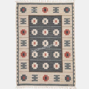 Swedish Inspired kilim Rug Scandinavian Modern Meets Earth Tone Elegance hand woven dhurrie rug, flat weave wool rug, large area rug 12x15.