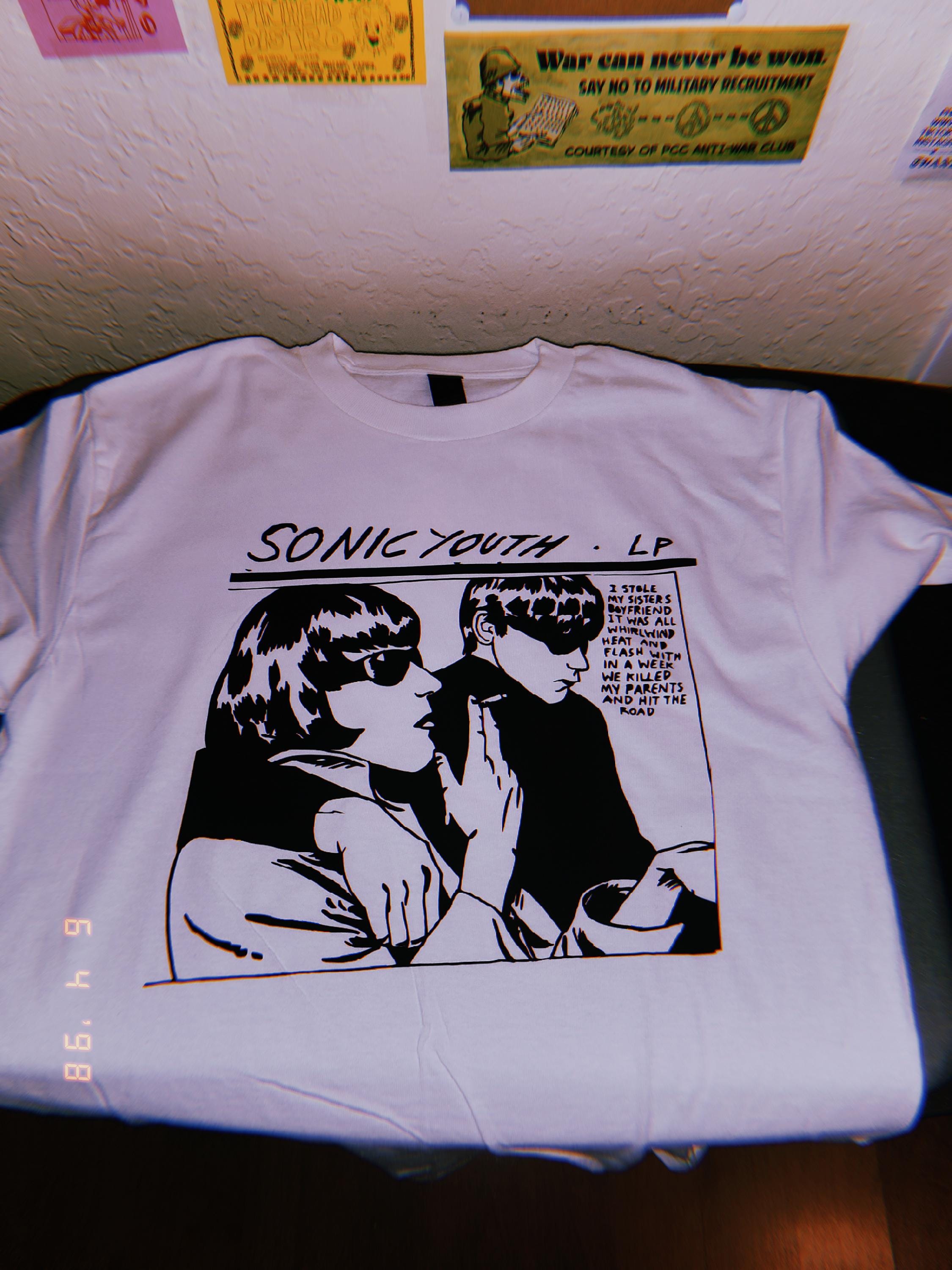 T-shirt Sonic Youth Vintage Japonais - 100% Coton - Tailles S à 3XL - Neuf Avec étiquettes