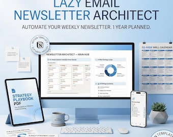 Email Newsletter Planner Notion Template with 52 Week Content Strategy