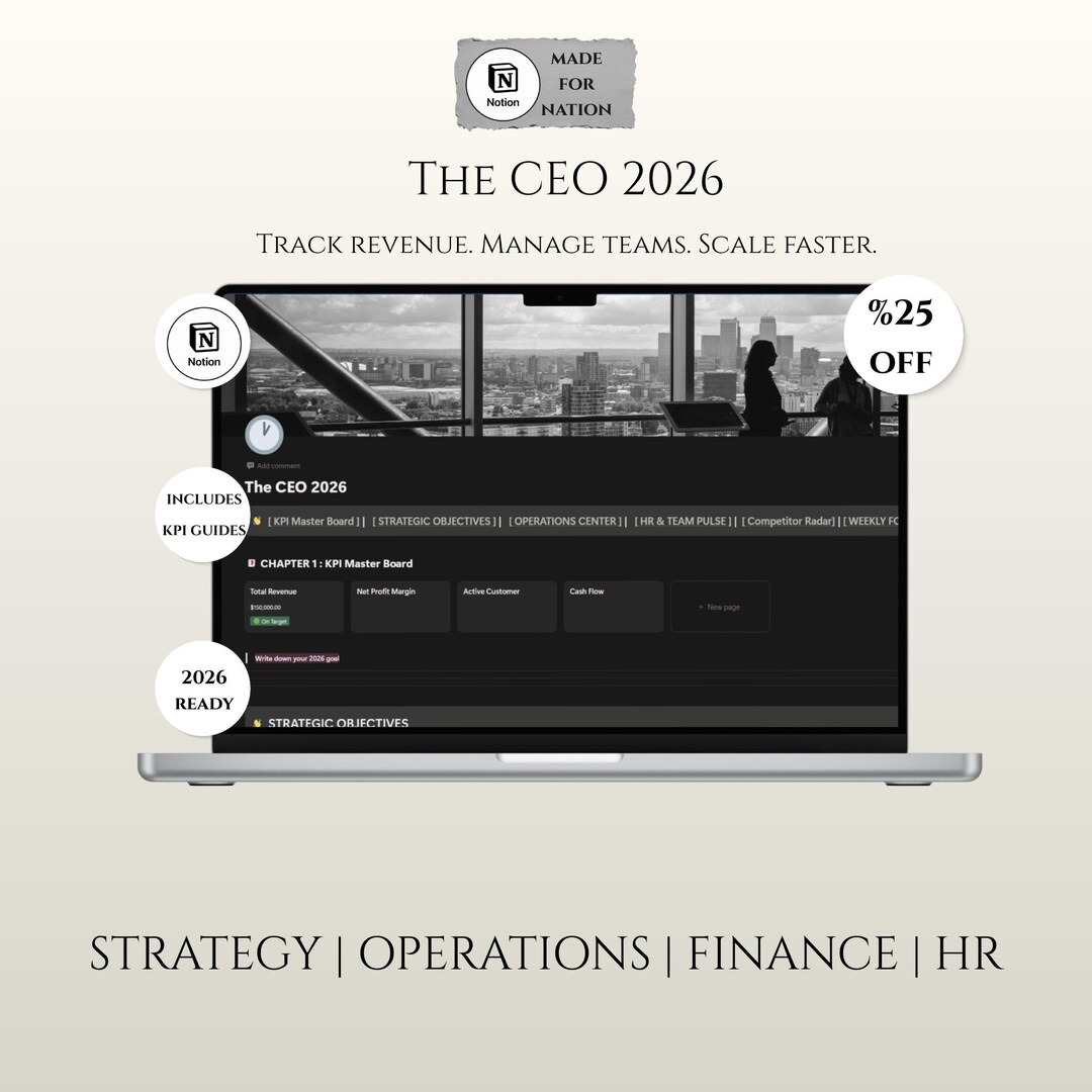 The CEO 2026 Notion Template Ultimate Business Management System for