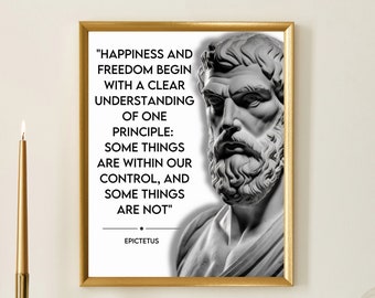Stampa artistica con citazione di Epitteto, poster di filosofia stoica (download digitale)