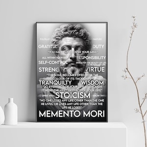 Marcus Aurelius Quote Wall Art | Memento Mori Quote | Stoic Wallpaper, Stoicism Inspiration, Philosophy Wall Art