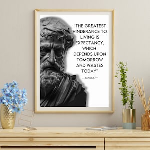 Seneca Philosophy Quote, Stoicism Poster, Stoic Gift, Stoicism Printable Wall Art, Motivational Gift, Words of Wisdom, Inspirational Art