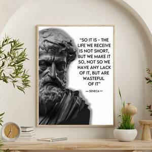 Stoic Wall Art Poster, Seneca Design Prints, Stoicism Wall Art, Philosopher Quotes, Motivating Gifts, Seneca Philosophy Wall Art, Printable