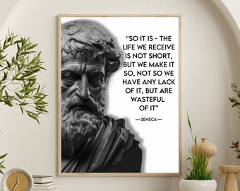 Seneca Quote Print, Stoic Philosophy Wall Art (Digital Download)
