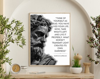Marcus Aurelius Quote Art Print, Stoic Philosophy (Digital Download)