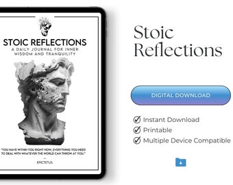 Stoic Reflection Printable Journal, Daily Prompt (Digital Download)