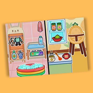 Easy Toca Boca Quiet Book Baby Care in Paper Doll Printable for Kids