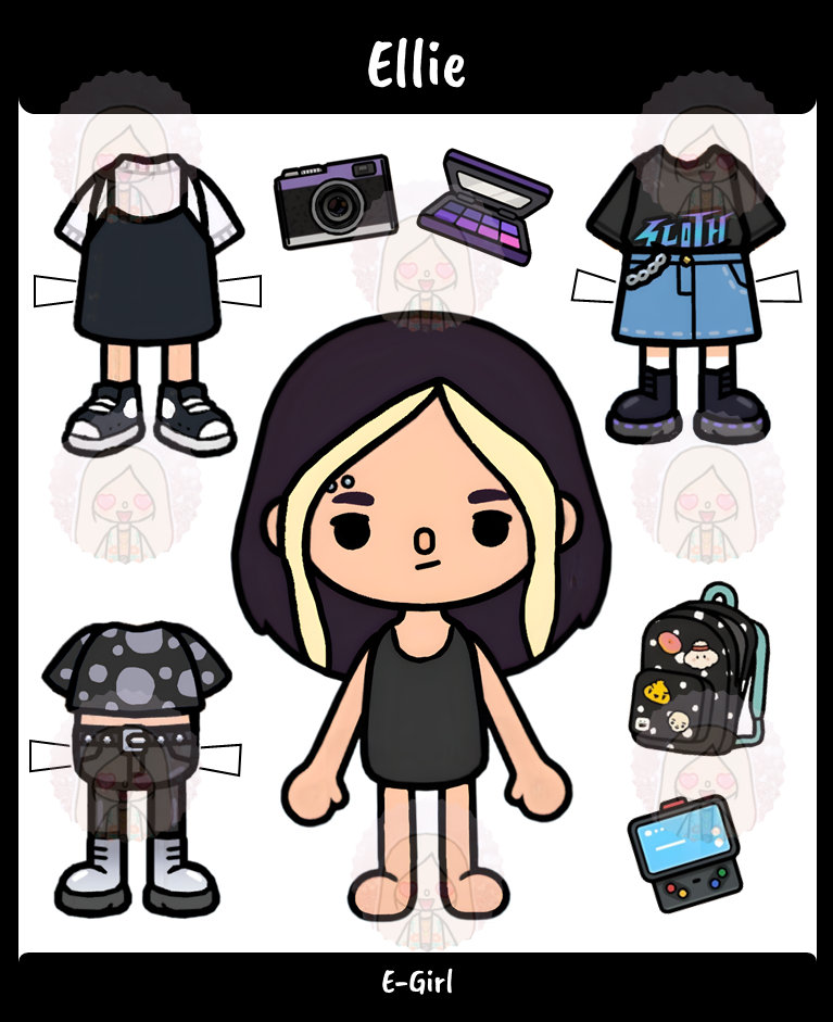Toca Boca Dress up Paper Doll Printable Template Etsy