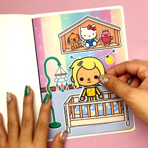 Toca Boca Baby Care Paper Doll Quiet Book Template Toca Boca Printable PDF Kids Pretend Play Activity