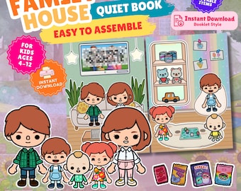 Toca Boca Quiet Book Family House Paper Doll Template Printable Kids Activity Learning Toy DIY Pretend Play Educational Craft