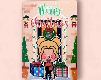 Kerstpapieren poppenhuis Toca Boca Rustig boek Gemakkelijk doe-het-zelf voor kinderen Vakantieactiviteit