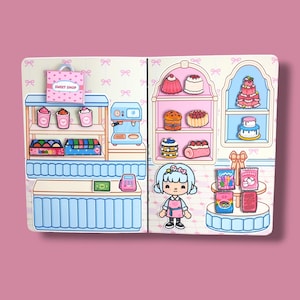 Livre silencieux Toca Boca, Poupées de papier Toca Boca, Paper Dolls, Livre Toca Boca, Imprimable poupée de papier Toca Boca, Livre silencieux Toca Boca Sweet Shop