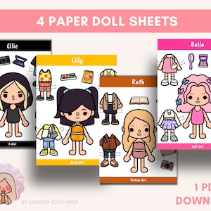Toca Boca Dress Up Paper Doll Printable Template