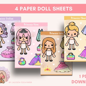 Toca Boca Princess Dress Up Paper Doll Printable Template