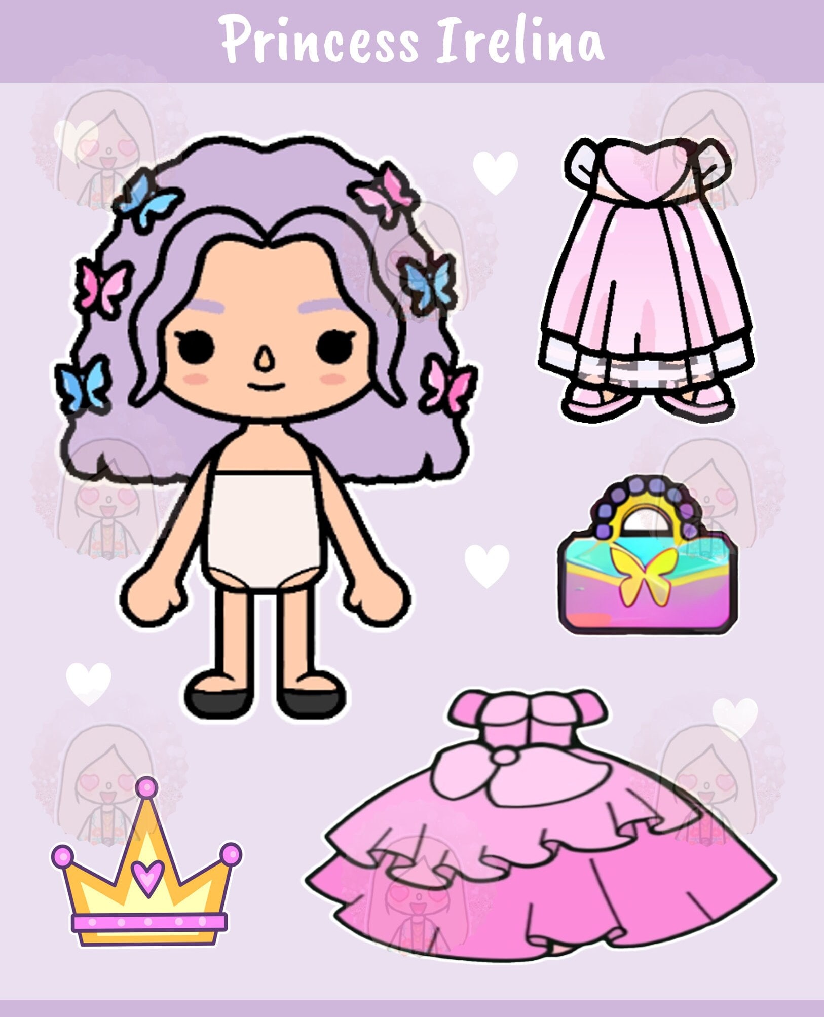 Toca Boca Princess Dress up Paper Doll Printable Template - Etsy Singapore Toca Boca Princess Dress up Paper Doll Printable Template - Etsy Singapore