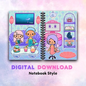 Toca Boca Quiet Book Template Mermaid House Printable Paper Doll Pretend Play Activity for Kids Learning Craft