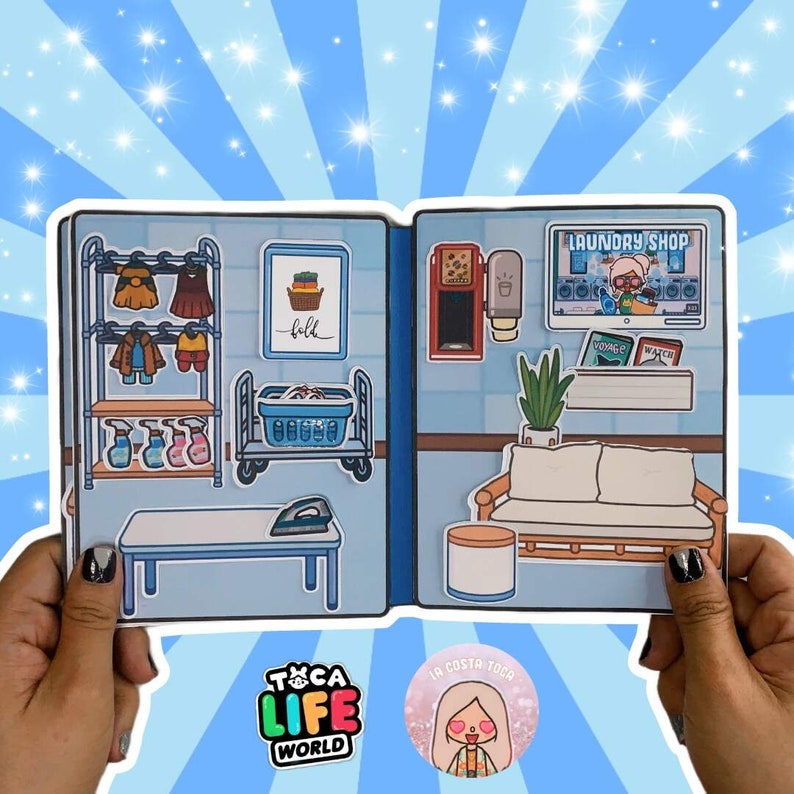 Laundry Shop Play Pretend Toca Boca Printable Template for Kids