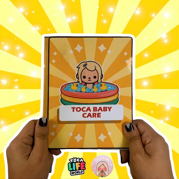 Gemakkelijk Toca Boca rustig boek babyverzorging in papieren pop afdrukbaar voor kinderen