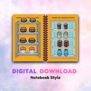 Toca Life Quiet Book Burger Shop Easy Printable Template Notebook Style