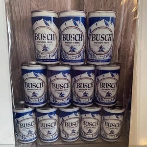 Busch Light - Busch Beer Retro Cans Metal Sign Bavarian Beer - Vintage Style