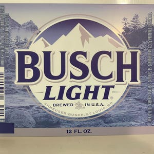 Busch Light - Busch Beer Sign - Mountains - Logo - Blue