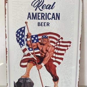 Hulk Hogan Real American Beer Sign - WWF Wrestling - Wrestlemania - WWE - ECW