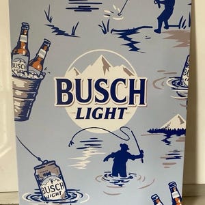 Busch Light - Busch Beer Fishing Metal Sign - Ice Fishing Cans