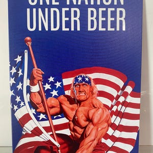 Hulk Hogan Real American Beer Sign - WWF Wrestling - Wrestlemania - WWE - ECW