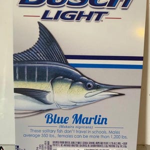 Busch Light - Busch Beer Fishing Metal Sign - Blue Marlin Cans