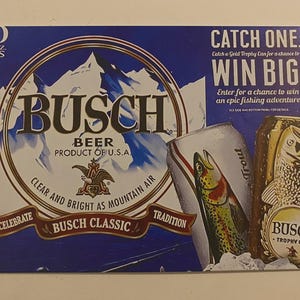 Busch Light - Busch Beer Aluminum Sign - Fishing - Hunting Sign - Trophy Cans