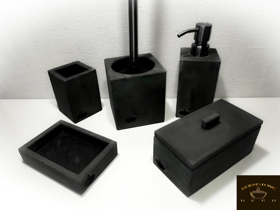 5pcs Black Bathroom Set Black Bathroom Accessories Modern - Etsy