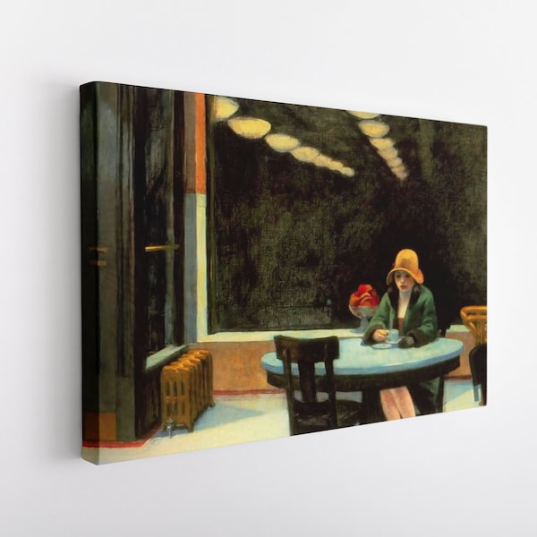 Edward Hopper, affiche en toile Automat, reproduction d'art, art mural abstrait, art moderne, art réalisme, art modernisme, art américain