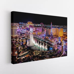 Canvas Set of Las Vegas City, Las Vegas Wall Art for Office, Nevada Canvas Photo, Las Vegas Canvas Wall Art, Ready to Hang