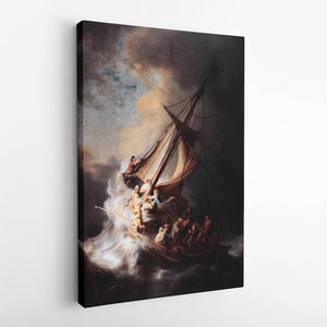 The Storm on The Sea of Galilee 1633 Canvas | Rembrandt Van Rijn Canvas Poster|Van Rijn Canvas | Father&#39;s Day Gift | Mother&#39;s Day Gift