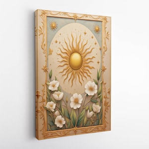 Sunflower modern canvas, sunflower wall art, sunflower canvas wall art, sunflower poster, framed sunflower canvas print,
