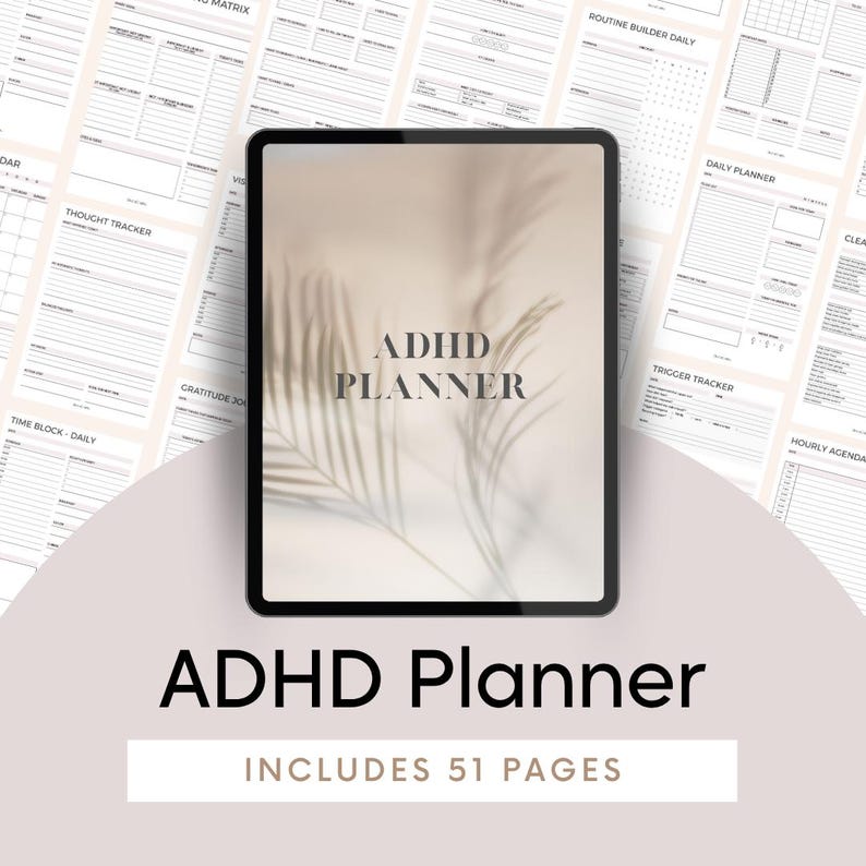Undated ADHD Planner Bundle | Printable Daily, Weekly & Monthly ...