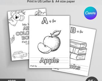 ABC babyshower kleurboek | Babyshoweractiviteit | Boek voor babyshower | Gastspel babyshower | DIY-babyboek afdrukbaar digitaal