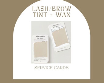 Lash/Brow Wax + Tint E Service Card