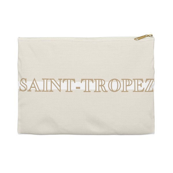 Accessory Pouch Saint-Tropez in nude, beach bag with city print, small clutch for jewelry and cosmetic, accesory pouch, small bag in neutral