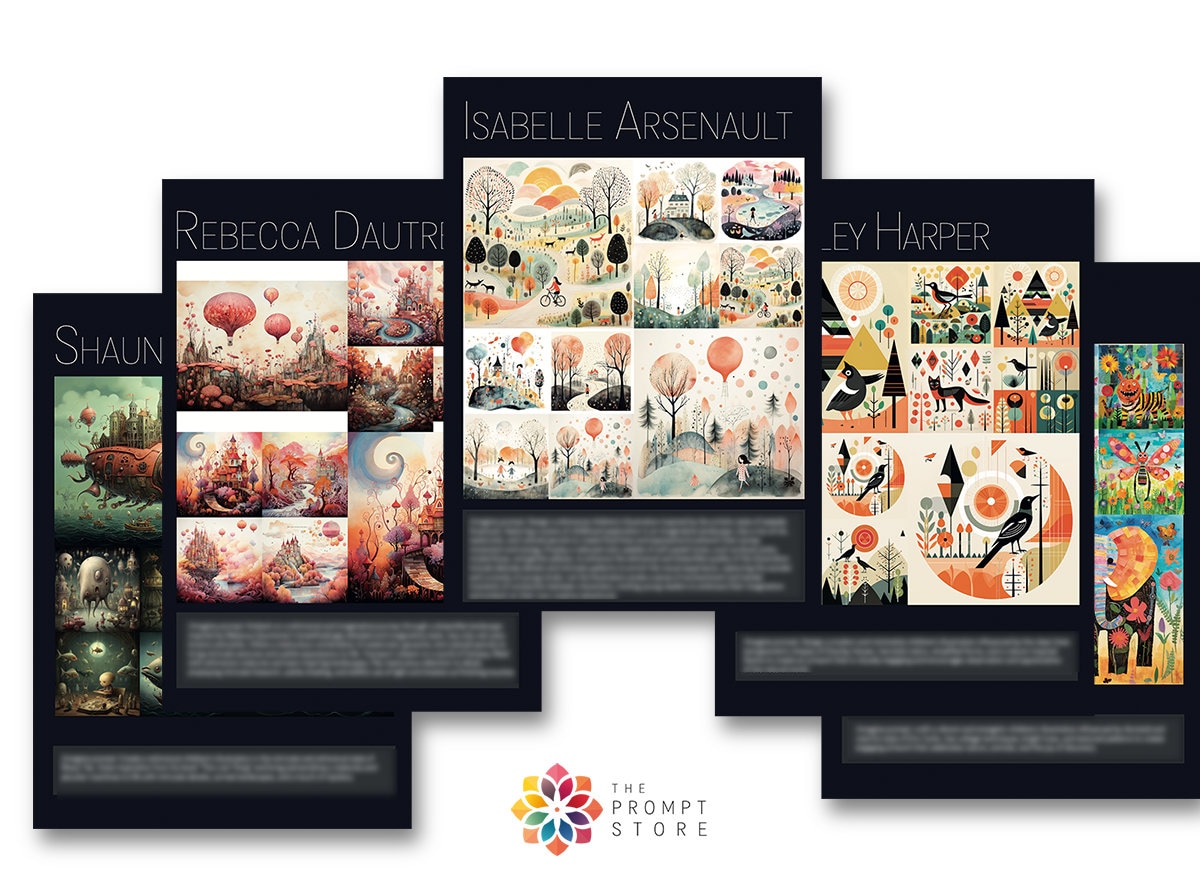50 Midjourney Prompts | 50 Famous Illustrator Styles | Instant Download ...