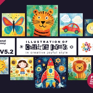 2023 Professional MidJourney Prompt Creative and Joyful Children Illustration, Midjourney Art, Customizable, Free Guide, Best Prompts