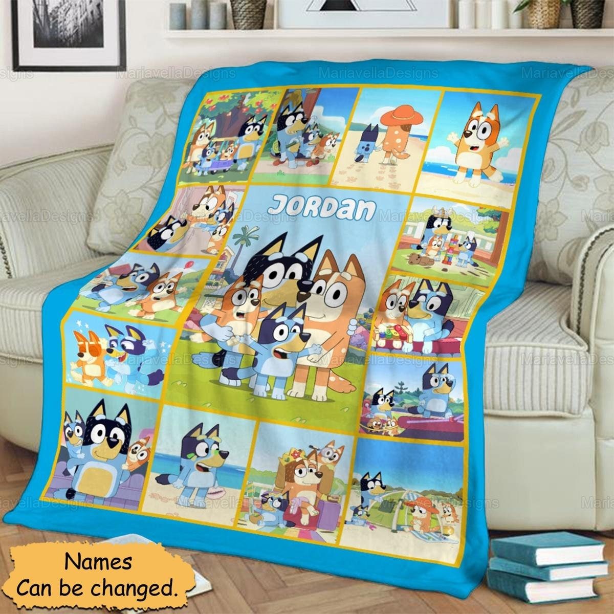 Bluey Fleece Blanket Bluey Family Adult Blanket Cartoon Etsy Australia