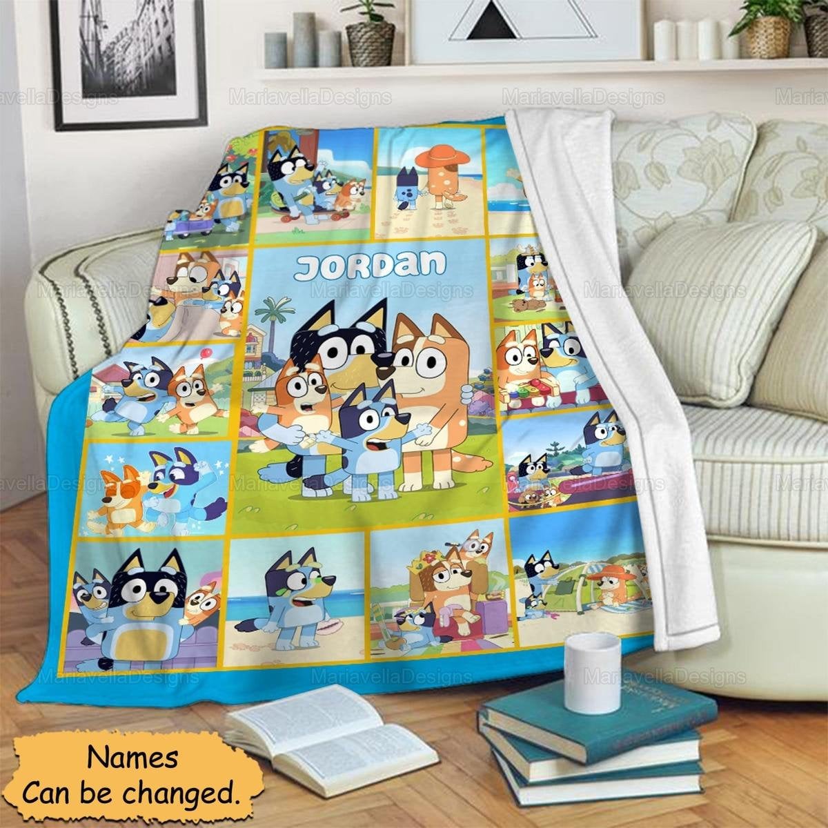 Bluey Fleece Blanket Bluey Family Adult Blanket Cartoon Etsy Australia