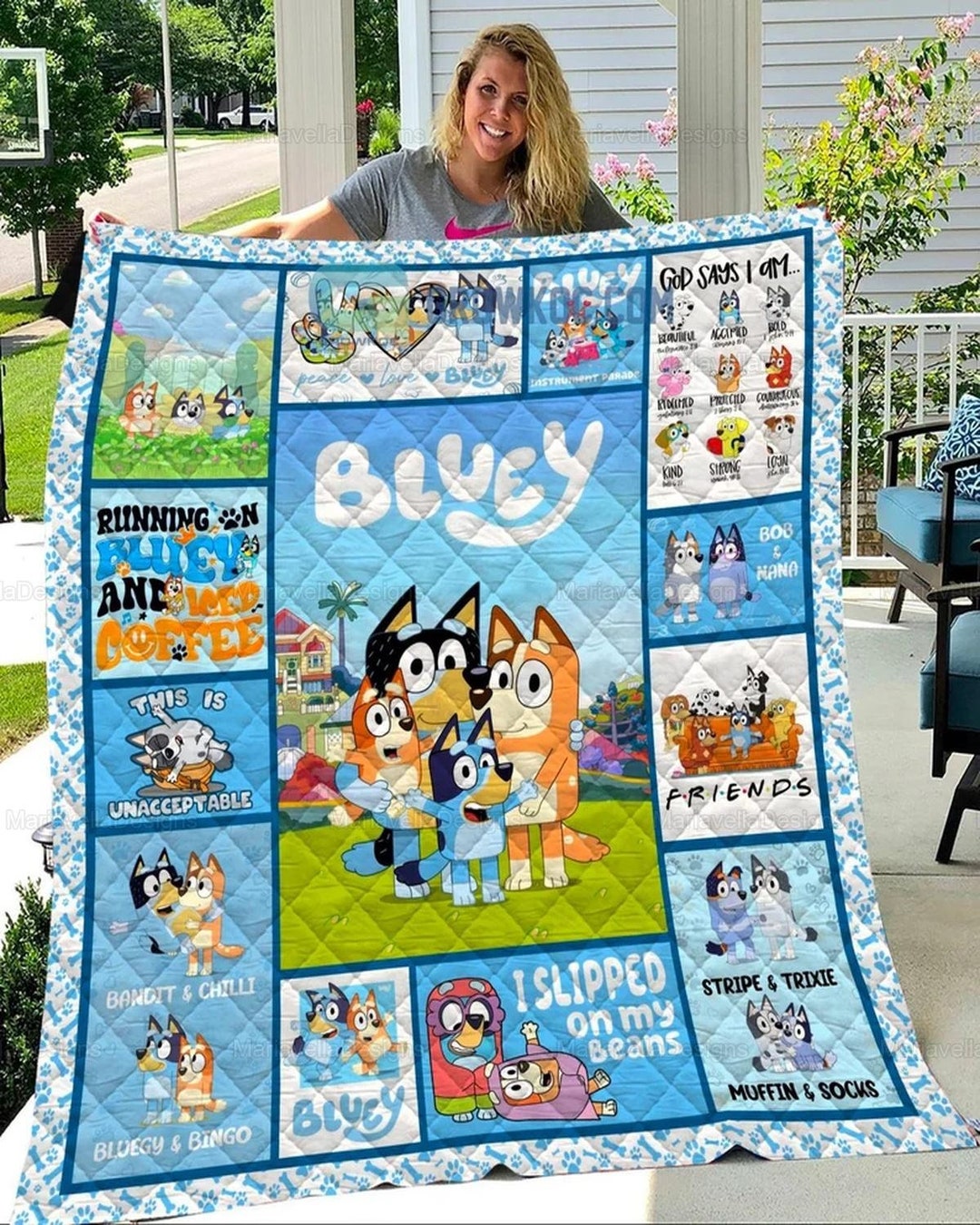 Bluey Quilt Bluey Family Bedding Quilt Bluey Quilt Pattern Etsy UK